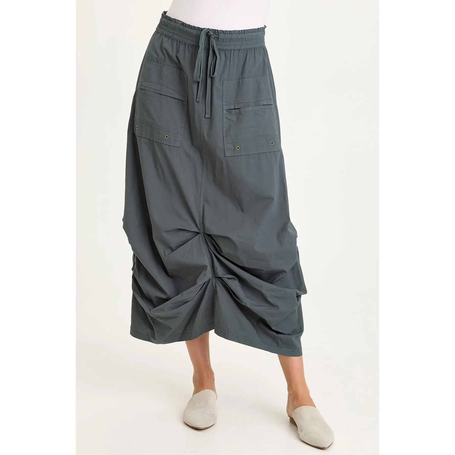 Hedvig Poplin Pleated Hem Skirt