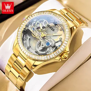 OLEVS brand flagship new 2025 hot-selling women's watch hollow high-end luminous waterproof automatic mechanical watch 6699