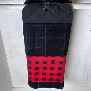 Black and red checkered hanging kitchen towel