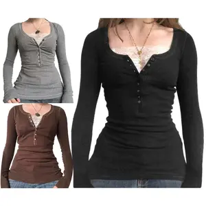 Women Fairy Tops Grunge Clothes Y2k Shirt Long Sleeve Lace Collar Vintage Aesthetic Blouse Can be used with raincoat