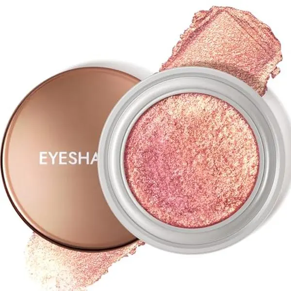 Noerrors Coral Pink Gold Creamy Shimmer Eyeshadow Palette, Duochrome Natural Fresh Satin Glossy Finish, Wet Mashed-Potato Bouncy Texture, Pigmented Sparkle Neutral Metallic Glitter Eye Shadow Makeup