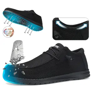 Men's Steel Toe Slip Resistant Puncture Proof Construction Safety Work Shoes Outdoorfun