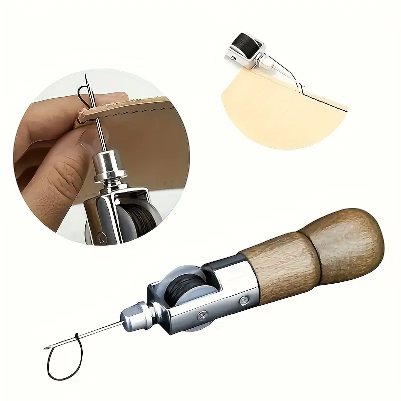 Professional Leather Hand Sewing Hook Suit - Quick Sewing Tools, Artificial Leather Precision Sewing And Engraving Tools, Metal Frame Retro Design, Easy To Use Leather Making Tools, Suitable For DIY Hand Patching, Leather Working Tools, Craft Restoration