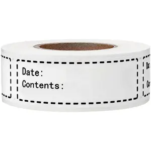 600pcs Removable Freezer Labels,1x3 Inch Food Storage Stickers Containers Date Stickers,Easy Clean and Write On Refrigerator Freezer Paper Label,No Residue,for Kitchen,Restaurants,Markets(Black)