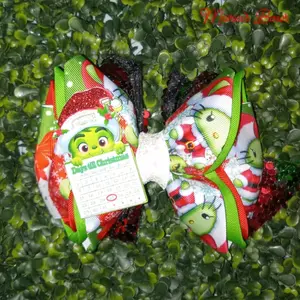 Grinch Christmas Bow for Festive Hair Accessory