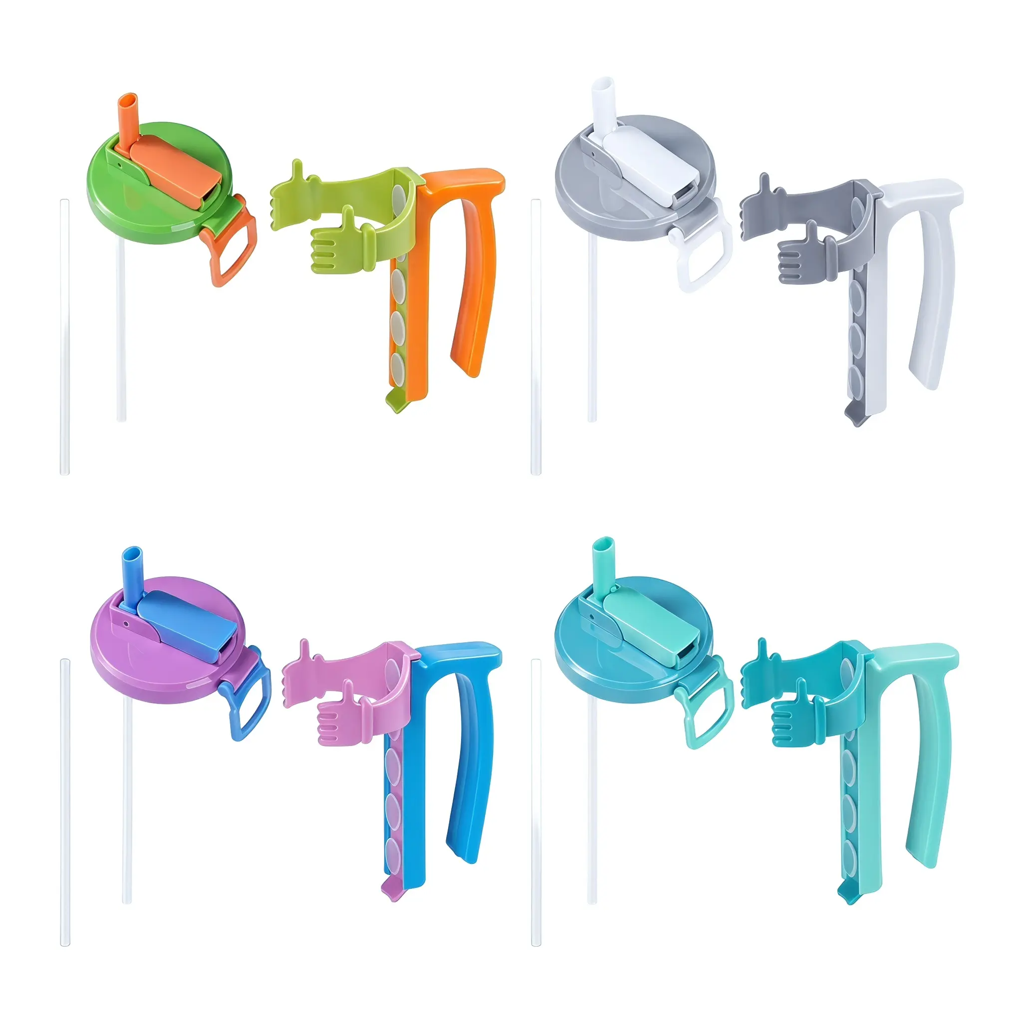Soda Can Lids with Spill-Proof Straws, Anti-Slip Base, and Cup Holder Grip – Easy-Carrying Kitchenware Drinking Accessories with Protective Drink Lid Functionality, Protective Drink Lid Drinkware Accessories