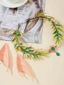 Forest Goddess Headpiece + Earrings Set, Spring Awakening Long Ear Godess Party Decoration, Festival Birthday Gift Jewelry