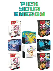 DESCRIPTION** Break 263: (1) Ascended Heroes (1) Prismatic Evolutions (1) Black Bolt (1) Chaos Rising ETB'S; (2) 151 & (2) Paldean FatesBundles: Pick Your Energy Grass Water Fire Electric Fighting Dark Psychic Steel