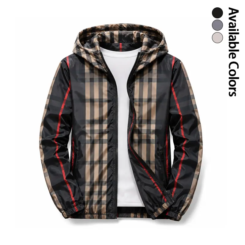 A trendy, cool and fashionable men's casual, individual and fashionable jacket with a color block ch Coats Long Sleeve Stylish Menswear Personalized