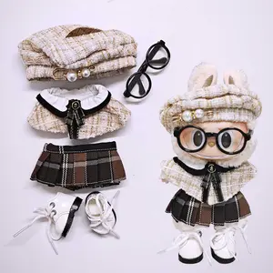 5PCS Clothes Set For Labubu Doll – Fashion Cape, Hat, Shoes, Dress & Glasses Accessories (Labubu Not Included)