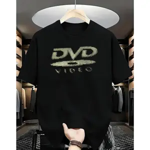 Vale Studio-shop DVD Video Nostalgic Green Logo Vintage Gaming T-Shirt 2000s Aesthetic Retro Cotton Menswear Casual Crewneck Top