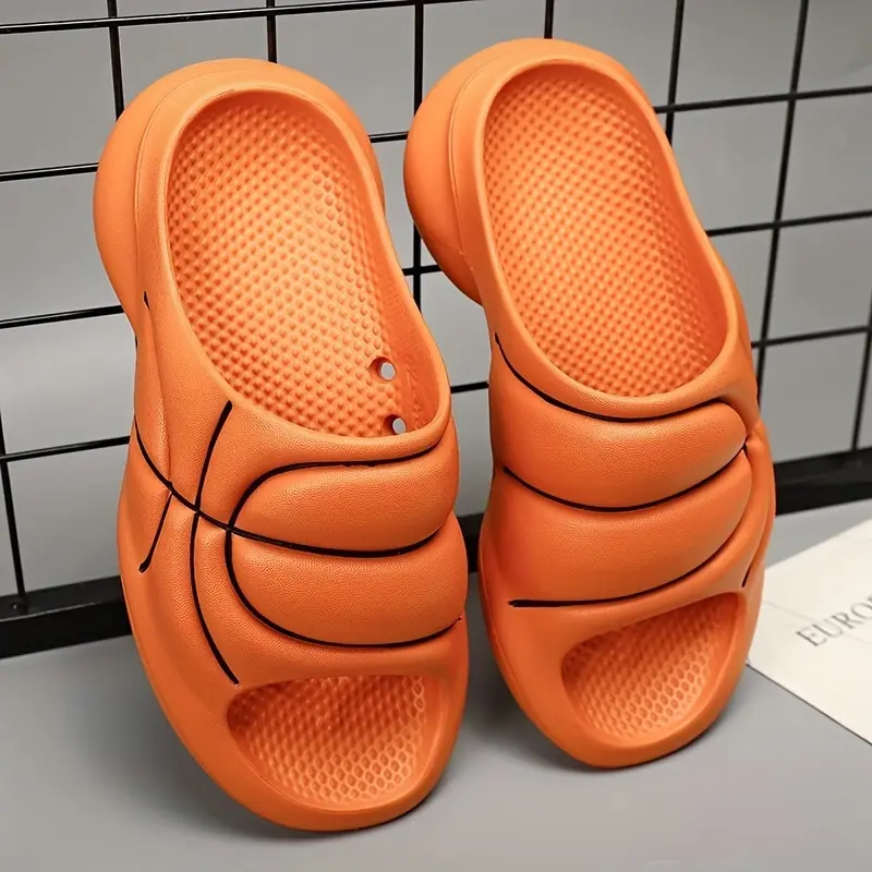 Men's Basketball Landslide, Casual and Lightweight Non-Slip Open Toe Shoes, Suitable for Indoor and Outdoor Beach Shower
