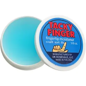 Fingertip Moistener 3/8 oz Odor-Free Non-Toxic Gel for Counting Sorting Filing & Sealing with Non-Skid Base & Easy-Open Lid
