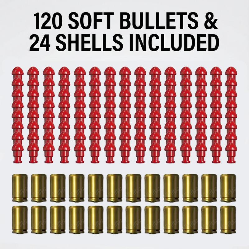 Shell Ejecting Desert Eagle Model Gun Set - Realistic Soft Bullet Toy with 120 Ammo, 2 Mags & Targets Complete Kit