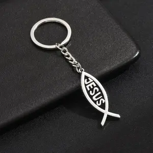 Jesus Ichthys Fish Christian Keychain with Keyring and Chain
