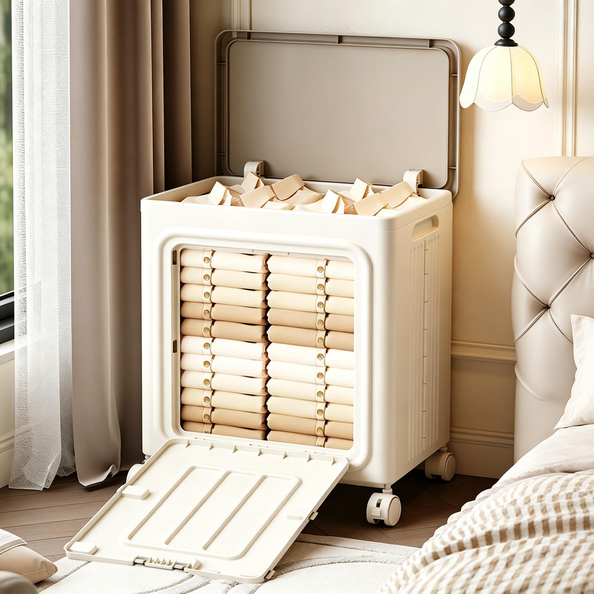 UFORU Laundry Basket with Wheels, Ventilated& Odor-Resistant, Portable Rolling Storage with Lid, SizeDetails in SKU Images, Assembly Guide in Main Image &Description