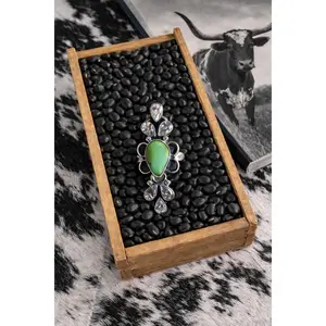 SONORAN TURQUOISE W/CZ LONG CLUSTER RING