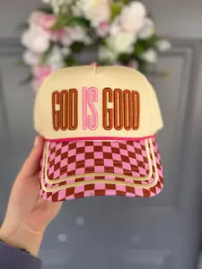 God is Good Checkered Hat