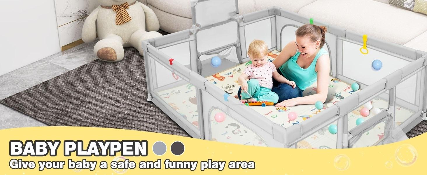 Costzon Baby Playpen, Play Pens for Kids Activity Center, Foldable Large Baby Playard for Indoor and outdoor,fathersdaygift Costzon Baby Playpen, Play Pens for Kids Activity Center, Foldable Large Baby Playard for Indoor and outdoor,fathersdaygift