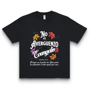 No Me Averguenzo Del Evangelio' Romans 1:16 Spanish Print T-shirt Spanish Christian Casual Top