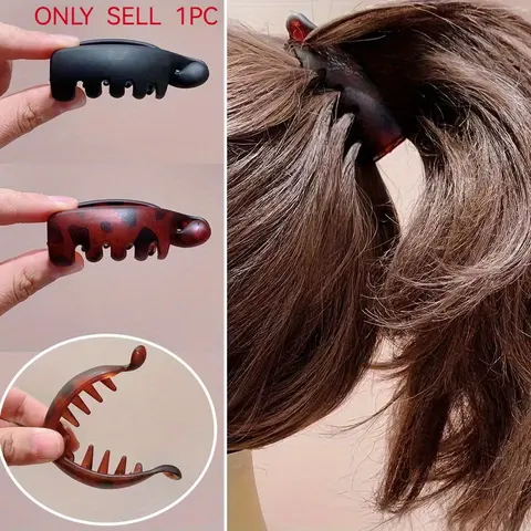 Women's Anti-Slip Banana Hair Clips, Hair Claw, Vintage Oval Matte Tortoiseshell, Fashion Safety Hair Accessories, Durable Leopard Print, Non Slip Clips