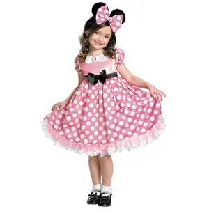 Minnie Mouse Girls Pink Glow in the Dark Dot Dress