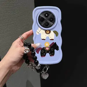 1 Piece Suitable For Xiaomi Poco C75/C65/X5 Pro/14T Pro/14T/C61/M3/X7/X5/X6/M6 4G/5G/M6 Pro 4G/5G/C3/M2 Pro Two little horses Flexible Design Phone Case Cover Reinforced And Lanyard Protection Made Suitable For POCO C75 Ideal For Gym