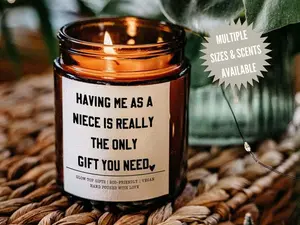 [Sale Up To 50%] Gift for Aunt from Niece, Having Me As A Niece Candle, Sarcastic Aunt Gift, Funny Gift For Aunt, Aunt Birthday Gift, Aunt Christmas Gift