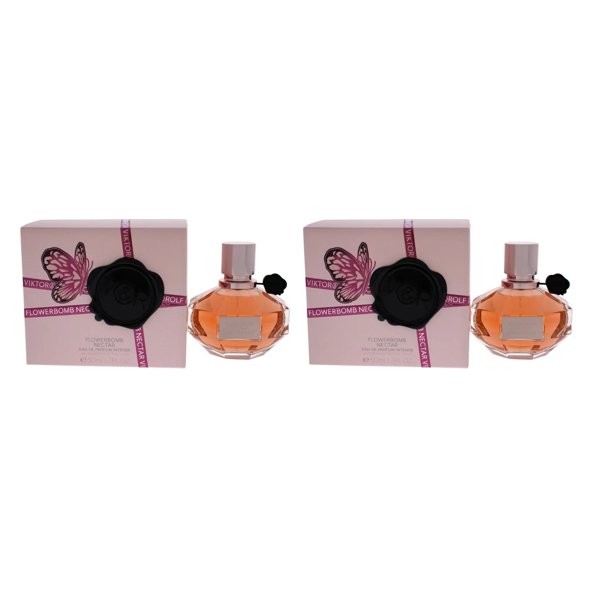 Viktor and Rolf Flower Bomb Nectar Intense Women's Bold Intense Floral EDP Spray - 1.7 fl oz, Butterfly Motif, Luxurious Look - Pack of 2