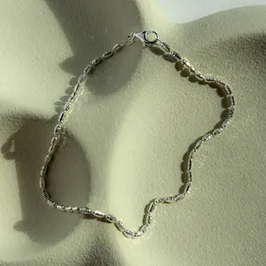 925 Sterling Silver Beaded Anklet with Simple Design and Secure Clasp