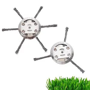 6-Inch Steel Wire Weed Brush Trimmer Head – Ideal for Removing Moss, Grass, and Rust from Pavement, Stone Joints, and Driveways