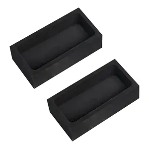 2 Pack 1kg Graphite Ingot Mold – Metal Melting Casting Tools for Gold Silver Copper Brass Aluminum – Refining Molds (4 x 2 x 1 Inch)