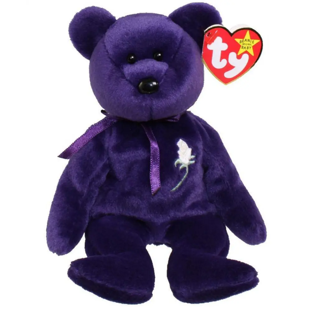 TY Beanie Baby - PRINCESS the Purple Bear (PE Version - 1997) (8.5 inch) - MWMTs
