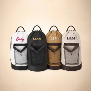 Personalized Black Laundry Bag – Embroidered Name