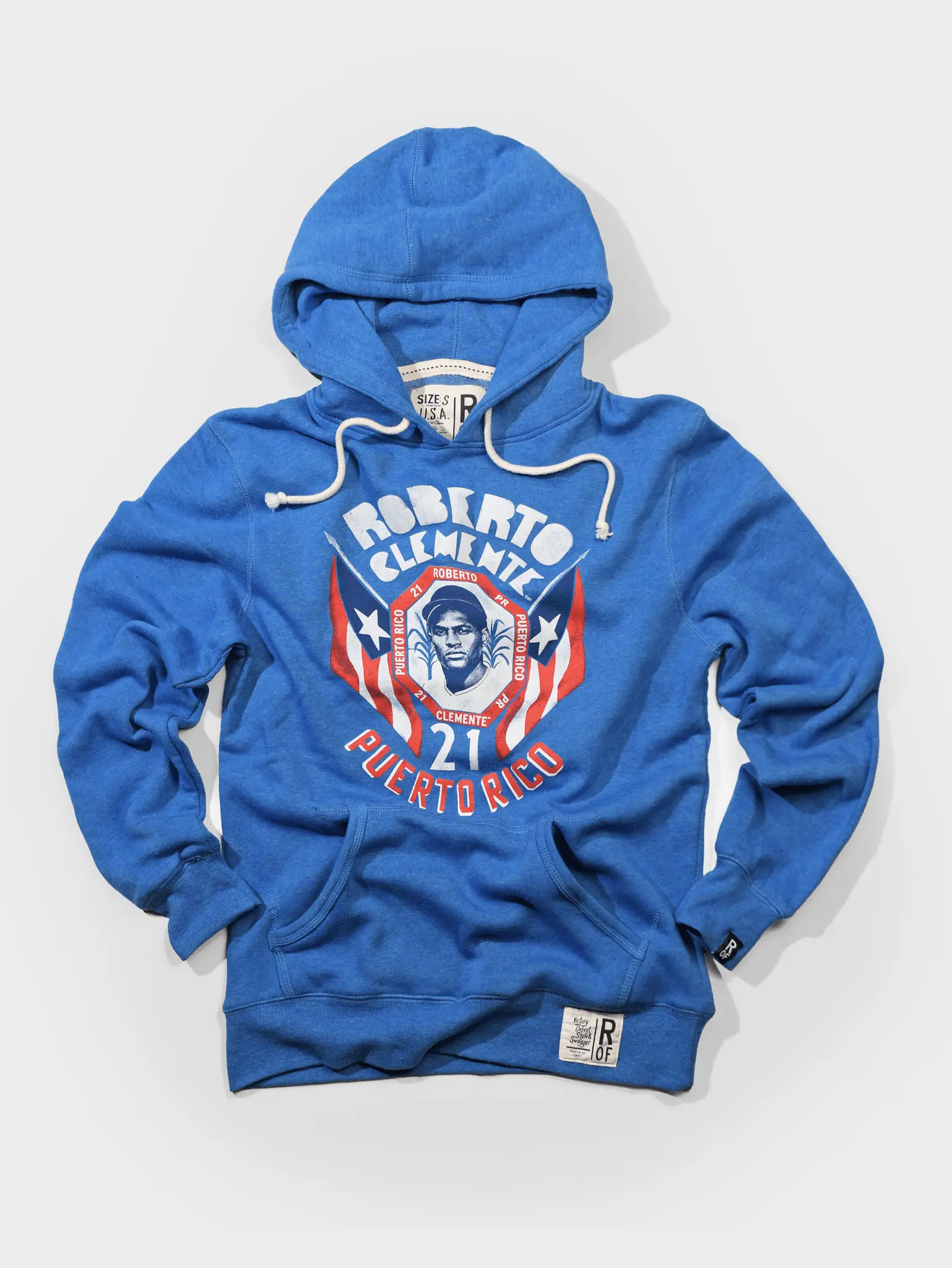StayMe7o x Clemente Mens Blue PO Hoody, Flash Long Sleeve Menswear Tops & Sweatshirts, Fleece, Casual