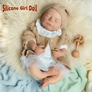 18 Inch Timothy Soft Silicone Girl Doll With Adorable Outfits Artificial Painted Skin Washable Flexible Reborn Doll Toys For Christmas Gift