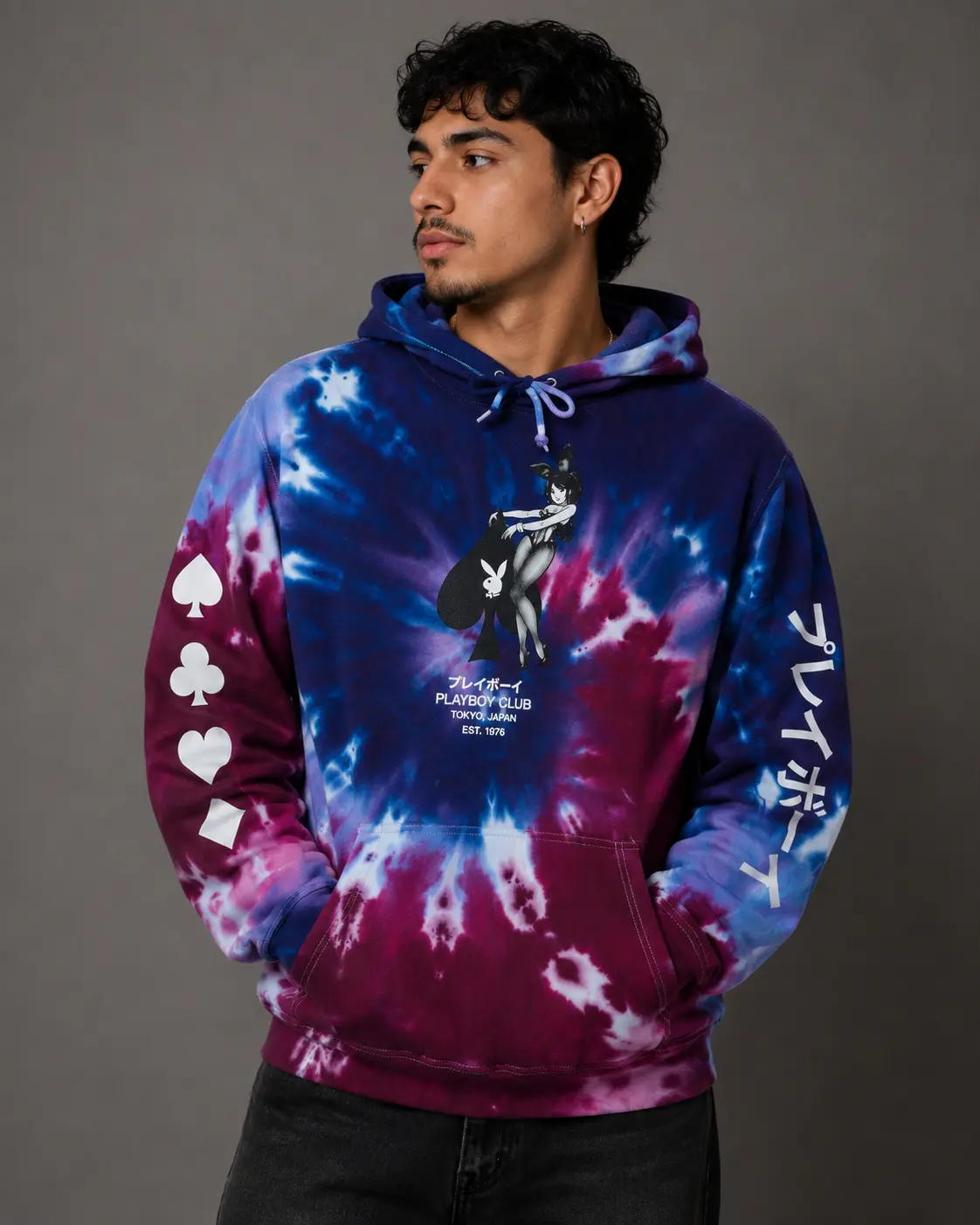 Playboy Ace of Spades Tie Dye Hoodie