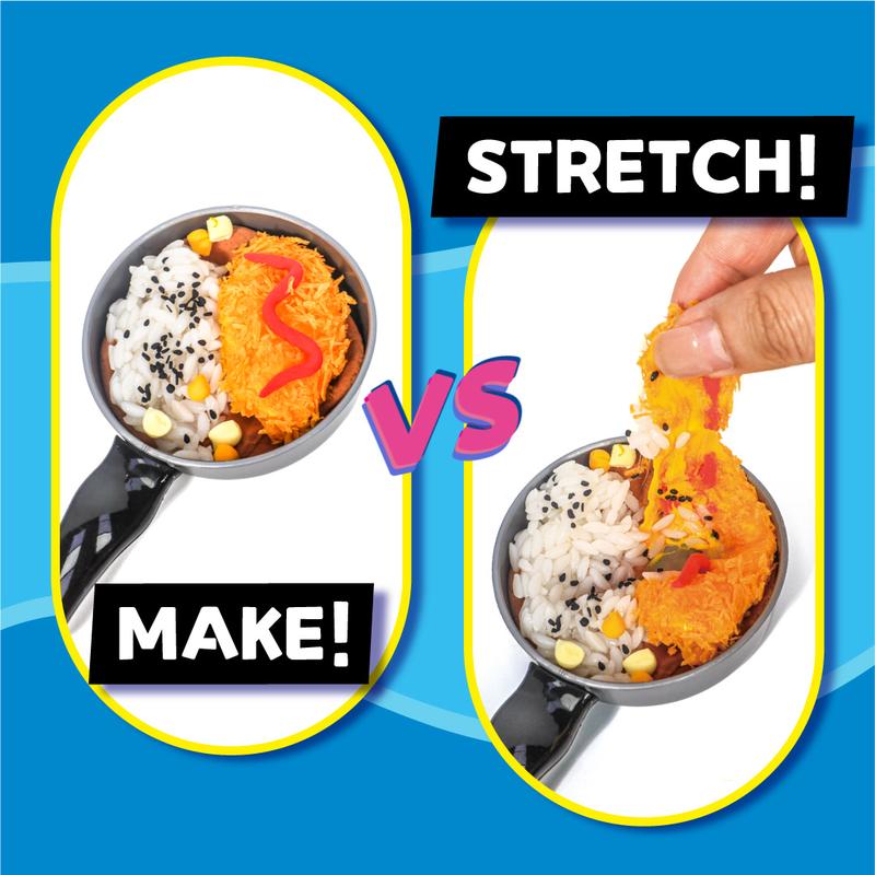 DIY Slime Food Kitchen Set, Realistic Pretend Cooking Playset w/ Sushi Rice Balls & Fried Chicken (Do Not Eat)