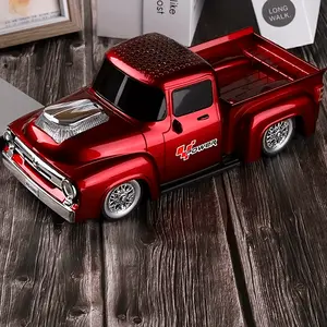 Retro pickup alloy car design wireless speaker, high-fidelity stereo, wireless surround, outdoor music player with subwoofer, high-fidelity stereo, portable surround speaker, supports TF card, FM radio, USB computer speaker