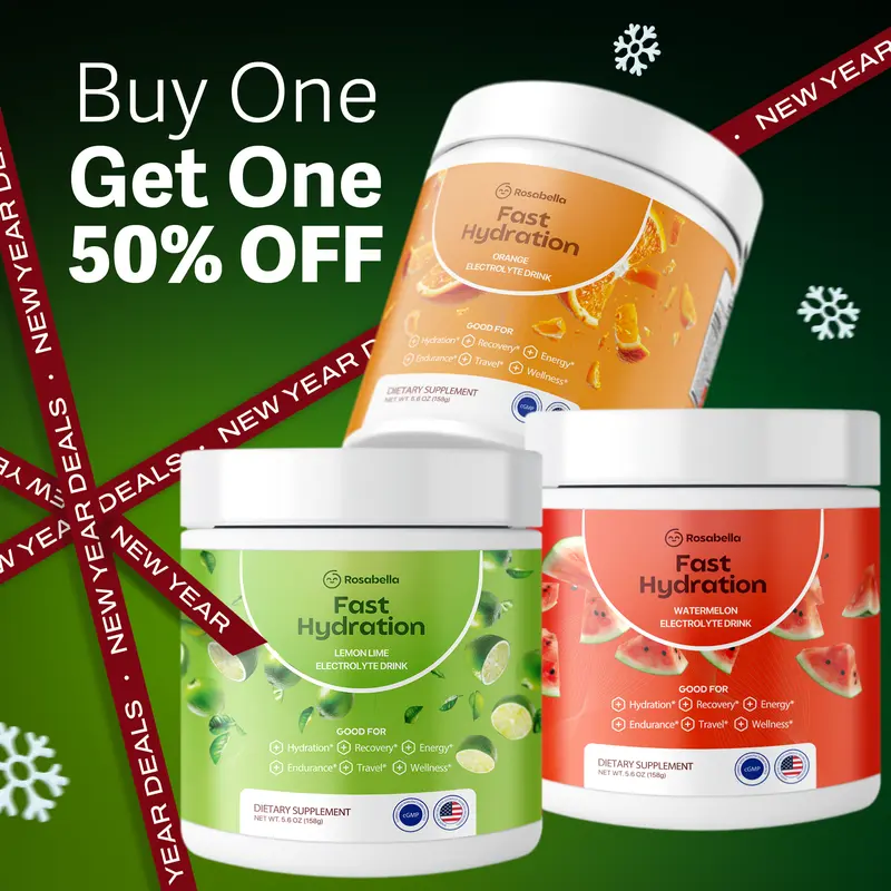 Rosabella Electrolytes For Fast Hydration, Fast Recovery, Electrolyte Imbalance - Watermelon, Lemon Lime, Orange