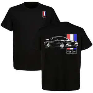 Camaro 4rd Gen Muscle Car T-Shirt Chevy Gang Graphic Tee Men Cotton Short Sleeve 90s Styled Streetwear