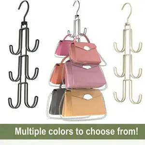 purse organizer rotating Rotatable bag rack, bag storage hook, clothes rack, multi-functional multi-layer wardrobe bag hanger, handbag hanging rack Hangable