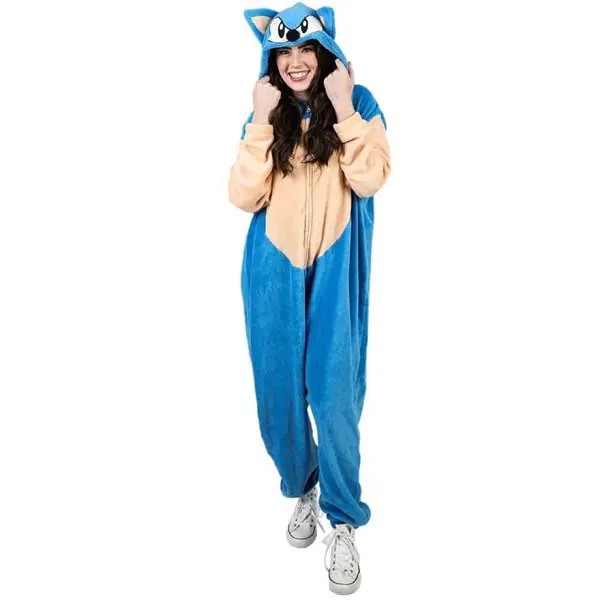 Adult Sonic the Hedgehog Cosplay Union Suit Adult Sonic the Hedgehog Cosplay Union Suit