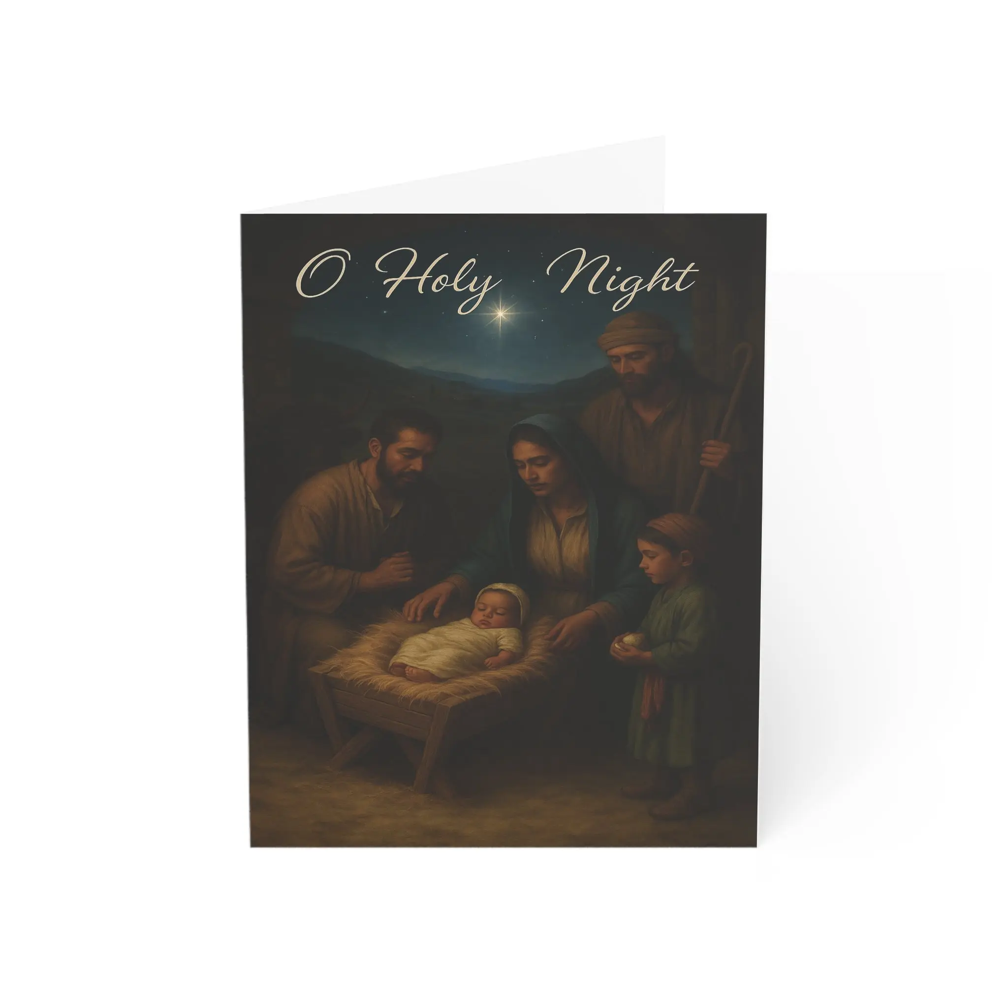O Holy Night Nativity Scene Greeting Card