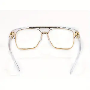 Men's Sunglasses Metal Frames Retro Hip Hop Glass Frames 1pc Fashion Men's Sunglasses Designer Model Black Metal Frames Transparent Retro Hip-hop Model Simple Atmosphere, Suitable for Decoration, A Great Gift!,summervibes