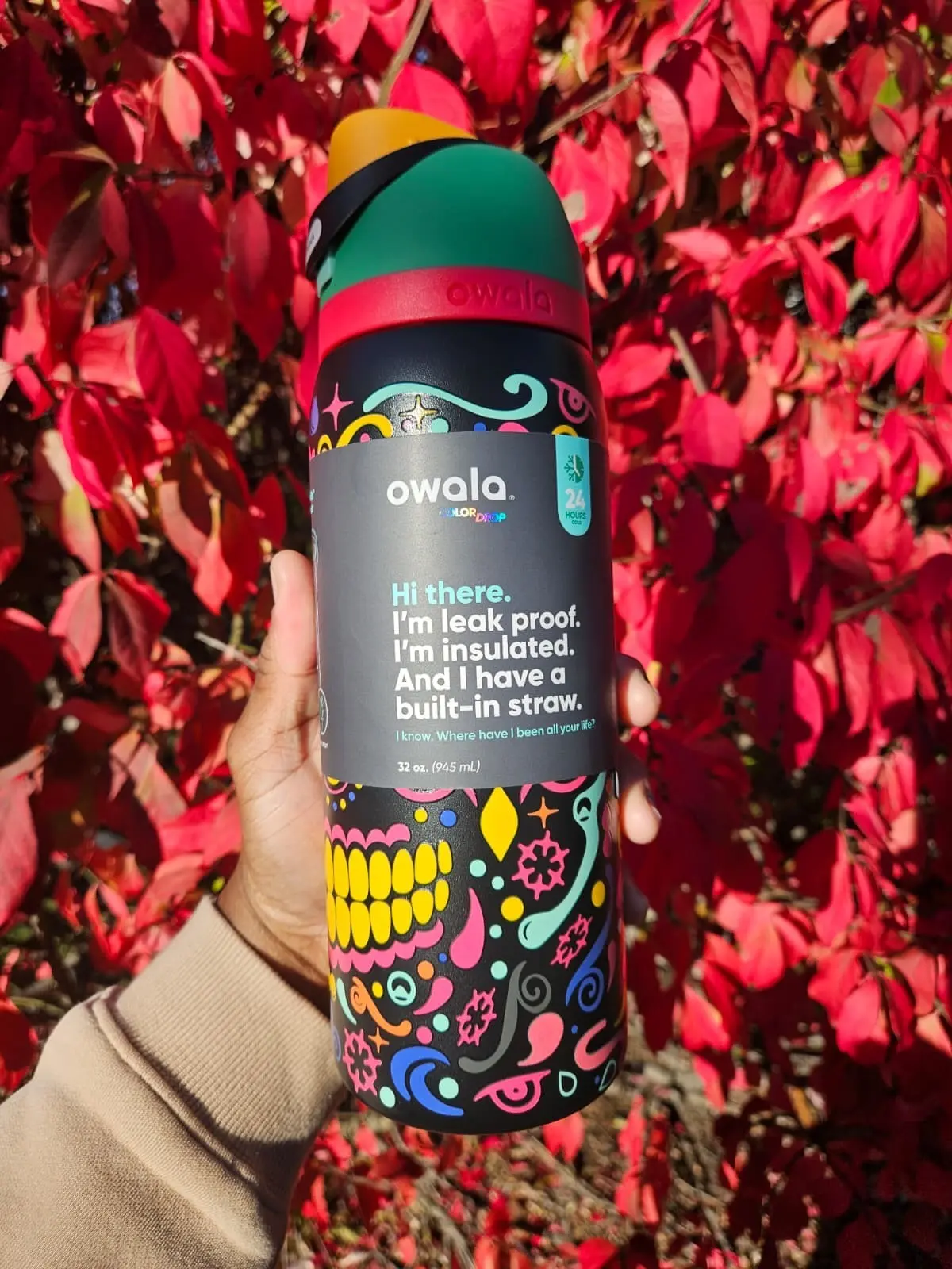 Owala Freesip 32oz Dia De Los Muertos Sugar Skull Bottle IN HAND!!!!