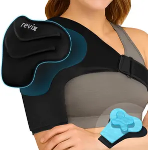 REVIX Upgraded Triple-Layer Gel Shoulder Ice Pack Wrap for Rotator Cuff, Reusable Ice Pack Shoulder Brace with Extra Removable Coldfocus for Long-Lasting Cold Therapy