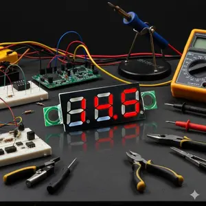 0.28" LED DC Digital Voltmeter, 2.5-30V High Accuracy Multimeter Car Voltage Tester for Automotive Battery Testing, Electronic Repair, DIY Projects, Electrician Tools