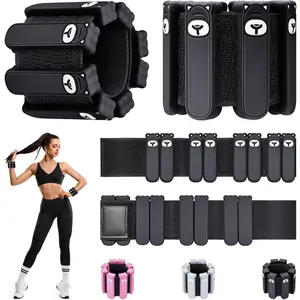 Wrist Ankle Weights Set of 2(1lb Each), Adjustable Silicone Weighted Wristbands for Women Men, Wearable Arm & Leg Weights for Pilates, Walking, Workout Exercise