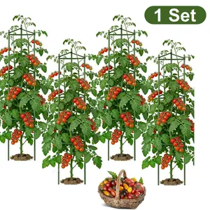 Tomato Trellis Set of 2/1, 130 Cm Metal Garden Trellis, Adjustable DIY Plant Support for Tomato, Cucumber, Flowers, Useful Plants